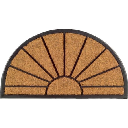 Imports Decor Inc Imports Decor 700RBCM Half-Round Rubber Back Coir Doormat  Sunburst 700RBCM